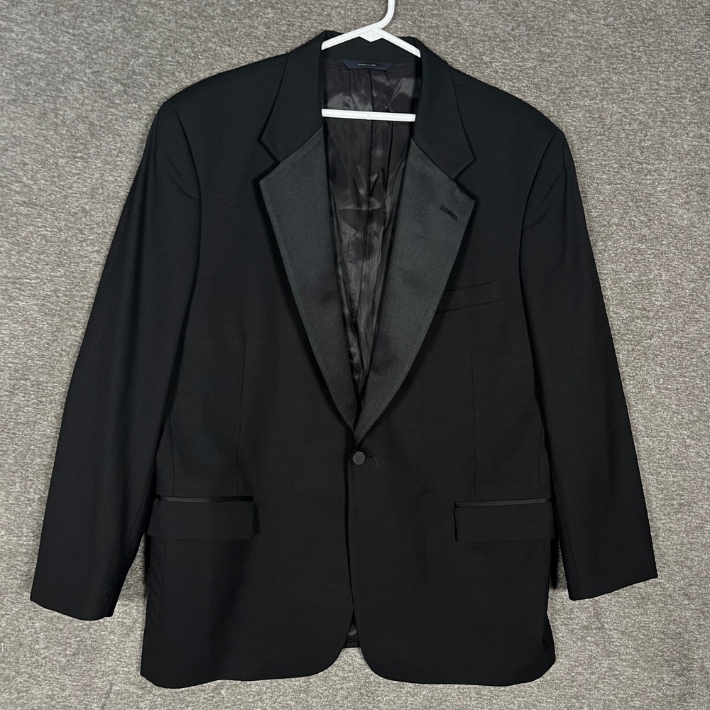Brooks‎ Brothers Brooksease Black Wool Tuxedo Blazer Jacket Mens Size 44R